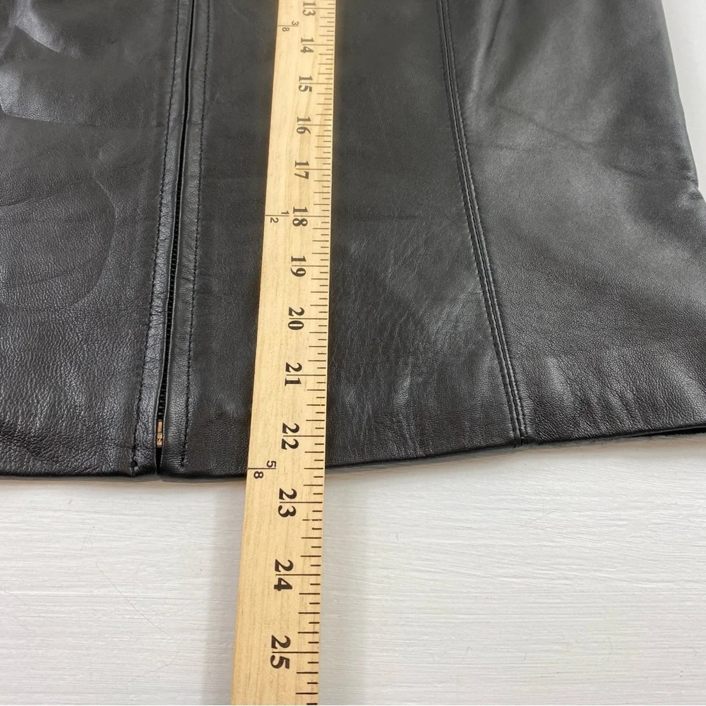 Apt. 9 Women’s Black Lambskin Leather Full‎ Zip Vest Sz XL